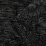 Polyester rayé et satiné effet froissé noir