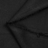 Plain black viscose linen