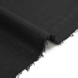 Plain black viscose linen