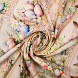 Coton imprimé lapin de Pâques rose