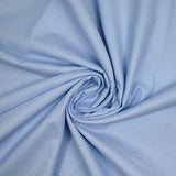 Popeline polycoton jacquard Mathew bleu fond blanc