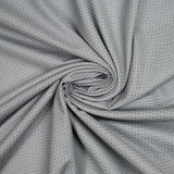 Popeline polycoton jacquard Mathew gris fond blanc