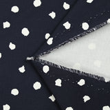 Gabardine 100% coton imprimée pois graphique fond bleu marine