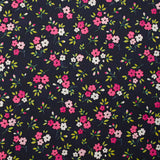 popeline-de-coton-imprimee-mini-fleur-rose-fond-bleu-mineral
