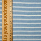 Sergé 100% coton rayure écru et bleu