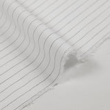 Voile de coton rayé noir fond blanc