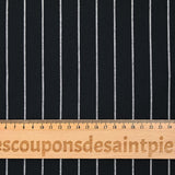 Coton tissé-teint rayé blanc fond noir