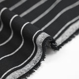 Coton tissé-teint rayé blanc fond noir