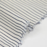 Voile de coton tissé-teint rayure bleue et blanche