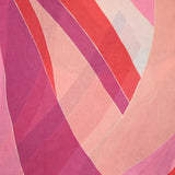 Voile de polycoton vague violette, rose et rouge fond blanc