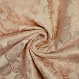 Brocart lamé rose vive les roses fond blush