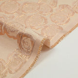 Brocart lamé rose vive les roses fond blush
