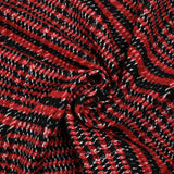 Laine mélangée double face blanc, noir et rouge