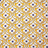 Viscose imprimée floral bleu fond jaune