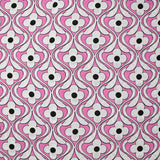 Viscose imprimée floral noir fond rose