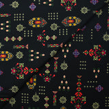Popeline de coton imprimée fleur pixel fond noir