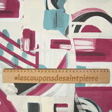Coton imprimé abstrait fond argile