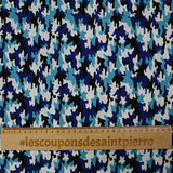 Coton imprimé camouflage bleu