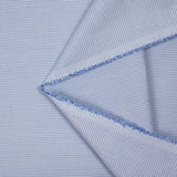Popeline polycoton tissée-teinte géométrique bleu