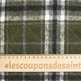 Flanelle matelassée à carreaux Adèle kaki