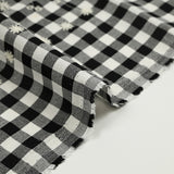 Coton Vichy brodé Flore noir
