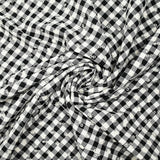 Coton Vichy brodé Flore noir
