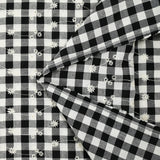 Coton Vichy brodé Flore noir