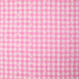 Coton Vichy brodé Flore rose