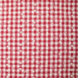 Coton Vichy brodé Flore rouge