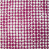 Coton Vichy brodé Flore prune