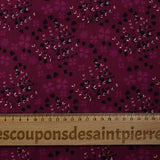 Popeline de coton imprimée romantisme champêtre fond violine