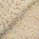Brocart lin et coton jacquard léopard doré