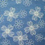 Chambray de coton brodé Anaïs fond denim