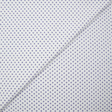 Coton chemise mini fleurs bleues fond blanc