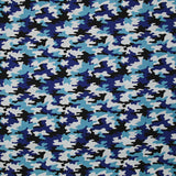 Coton imprimé camouflage bleu
