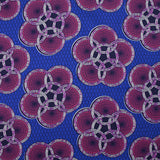Coton imprimé ethnique Uden violine fond bleu