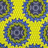Coton imprimé ethnique Zwolle bleu fond jaune