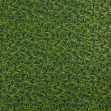 Coton imprimé nature enchantée doré fond vert forêt