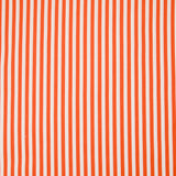 Coton imprimé rayure 5 mm orange et blanc