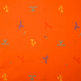 Coton imprimé sport fond orange