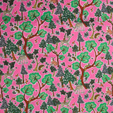 Coton liberty ® Doe a Deer vert fond rose au mètre