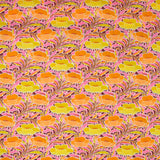 Coton liberty ® Poppy Canopy orange et jaune au mètre