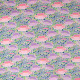 Coton liberty ® Poppy Canopy parme et rose au mètre
