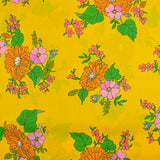 Coton liberty ® Tropical Sprig fond jaune au mètre