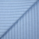 Coton lin rayé Lurex doré fond bleu layette