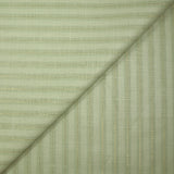 Coton lin rayé Lurex doré fond vert pastel