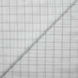 Coton tissé aspect lin à carreaux fond blanc