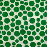 Coton tissé aspect lin imprimé pois vert