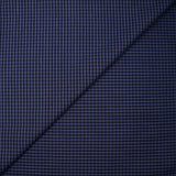 Coton tissé teint à carreaux noir et bleu marine