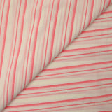 Coton tissé-teint Barco rayé rose fond écru